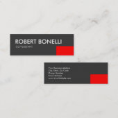 Skinny Modern White Bold Text Grey Visitekaartje (Voorkant / Achterkant)