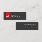 Skinny Monogram Gray Red Consultant Visitekaartje (Voorkant / Achterkant)