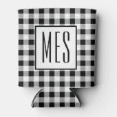 Skinny Monogram Initialen, Buffalo Check Pattern Blikjeskoeler (Voorkant)