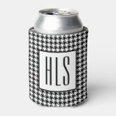 Skinny Monogram Initialen, Houndstooth Pattern 12o Blikjeskoeler (Blikje Voorkant)