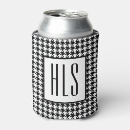 Skinny Monogram Initialen, Houndstooth Pattern 12o Blikjeskoeler