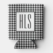 Skinny Monogram Initialen, Houndstooth Pattern 12o Blikjeskoeler (Voorkant)