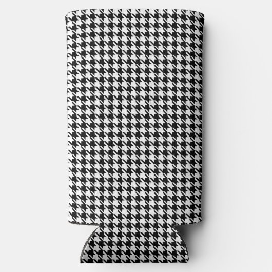 Skinny Monogram Initialen, Houndstooth Pattern, Seltzer Blikjeskoeler (Achterkant)