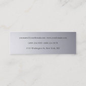 Skinny monogram roodgrijs modern mini visitekaartje (Achterkant)