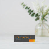 Skinny Oranje gebold Text Grey Visitekaartje (Staand voorkant)