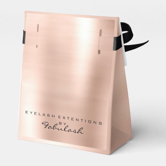 Skinny Pink 1 Metallic Name Branding Beauty Salon Bedankdoosjes (Achterkant)