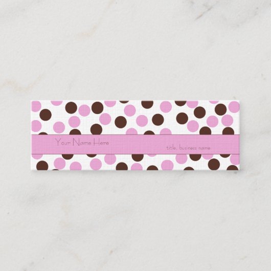 Skinny Pink and Brown Polka Dot Visitekaartje (Voorkant)
