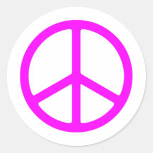 Skinny Pink Peace Sign Sticker