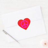 Skinny Pink Peace Symbol Hart Sticker (Envelop)