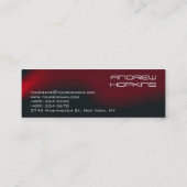 Skinny Plain DJ Stijlvolle Zwarte Rode Golven Mode Mini Visitekaartje (Achterkant)