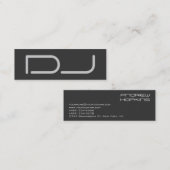 Skinny Plain DJ Stylish Gray Background Modern Mini Visitekaartje (Voorkant / Achterkant)