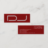 Skinny Plain DJ Stylish Red Background Modern Mini Visitekaartje (Voorkant / Achterkant)