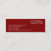 Skinny Plain DJ Stylish Red Background Modern Mini Visitekaartje (Achterkant)