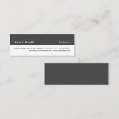 Skinny Plain Gray White Minimalist Modern Mini Visitekaartje (Voorkant / Achterkant)