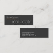 Skinny Plain Grey Real Estate Agent Visitekaartje (Voorkant / Achterkant)