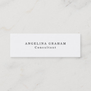 Skinny Plain Trendy White Professional Creative Mini Visitekaartje