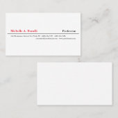 Skinny Plain Zwart Rood Wit Minimalistisch Modern Visitekaartje (Voorkant / Achterkant)