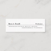 Skinny Plain Zwart Wit Minimalistisch Modern Mini Visitekaartje (Voorkant)