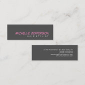 Skinny Professional Script Grey Pink Visitekaartje (Voorkant / Achterkant)