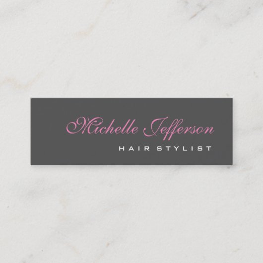 Skinny Professional Script Grey Pink Visitekaartje (Voorkant)
