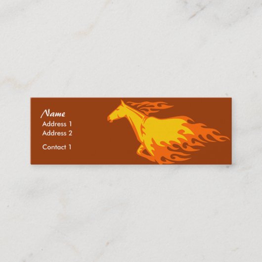 Skinny Profile Card - Flaming Horse Mini Visitekaartje (Voorkant)