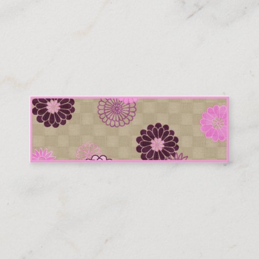 Skinny Profile Card - roze en bruin Mini Visitekaartje (Voorkant)