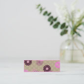 Skinny Profile Card - roze en bruin Mini Visitekaartje (Staand voorkant)