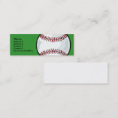 Skinny Profile Card Sjabloon - Baseball Mini Visitekaartje (Voorkant / Achterkant)