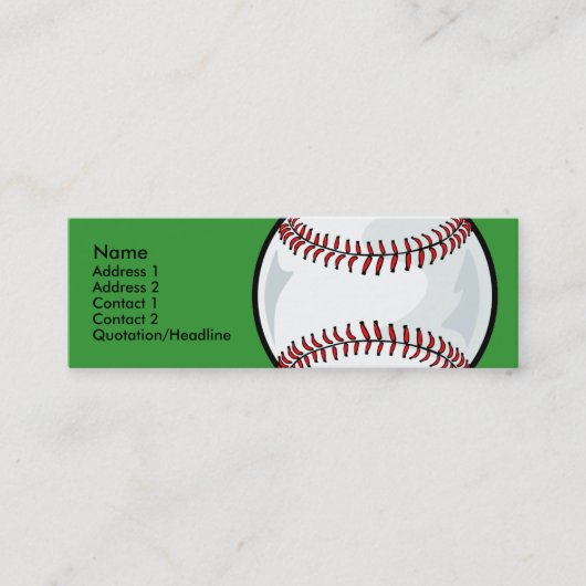 Skinny Profile Card Sjabloon - Baseball Mini Visitekaartje (Voorkant)