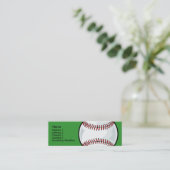 Skinny Profile Card Sjabloon - Baseball Mini Visitekaartje (Staand voorkant)