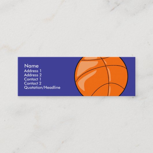 Skinny Profile Card Sjabloon - Basketball Mini Visitekaartje (Voorkant)