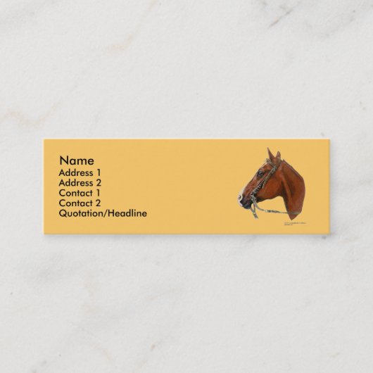 Skinny Profile Card Sjabloon - Paard Mini Visitekaartje (Voorkant)