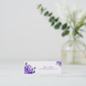 Skinny Profile Card - Swirling Flowers Mini Visitekaartje (Staand voorkant)