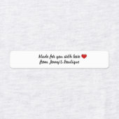 Skinny rechthoek ijzer-op witte etiketten labels (Design 1)