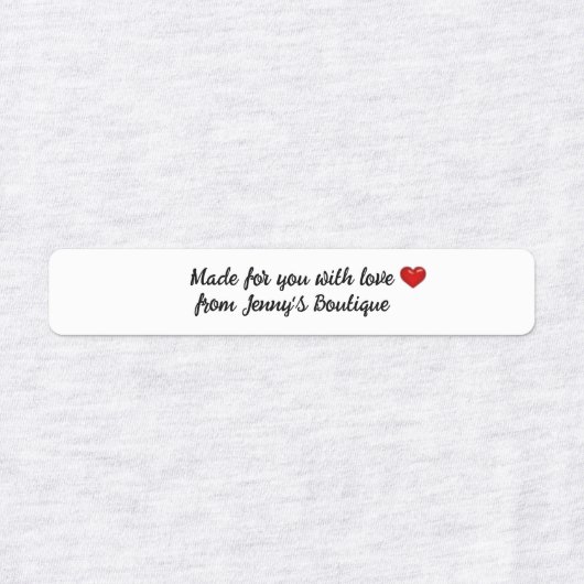 Skinny rechthoek ijzer-op witte etiketten labels (Design 1)