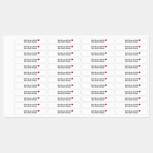 Skinny rechthoek ijzer-op witte etiketten labels (Vel)