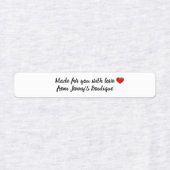 Skinny rechthoek ijzer-op witte etiketten labels (Design 2)