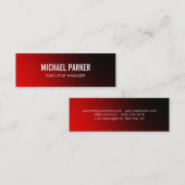 Skinny Red Bold Text Stylish Professional Mini Visitekaartje (Voorkant / Achterkant)
