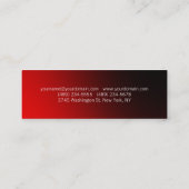 Skinny Red Bold Text Stylish Professional Mini Visitekaartje (Achterkant)