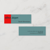 Skinny Rood Blauw Interieur Designer Visitekaartje (Voorkant / Achterkant)