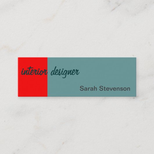 Skinny Rood Blauw Interieur Designer Visitekaartje (Voorkant)