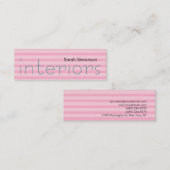 Skinny Roze Stripes Interior Designer Mini Visitekaartje (Voorkant / Achterkant)
