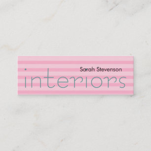 Skinny Roze Stripes Interior Designer Mini Visitekaartje
