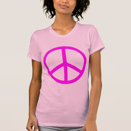 Skinny roze Vredessymbool T-shirt (Voorkant)