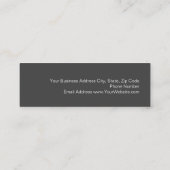 Skinny Size Gray Trendy Photography Visitekaartje (Achterkant)