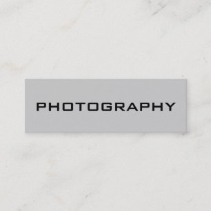 Skinny Size Modern Gray Photography Visitekaartje
