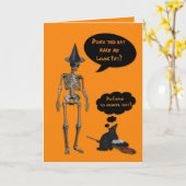 Skinny Skeleton Halloween Kaart (Gele Bloem)