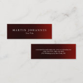 Skinny slank donkerrood professioneel visitekaartj mini visitekaartje (Voorkant / Achterkant)