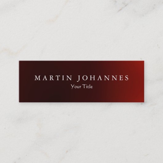 Skinny slank donkerrood professioneel visitekaartj mini visitekaartje (Voorkant)