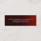 Skinny slank donkerrood professioneel visitekaartj mini visitekaartje (Achterkant)